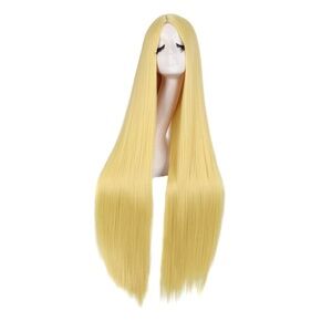 40" Long Blonde Straight Cosplay Wig, Anime Costume Party Hair for Women